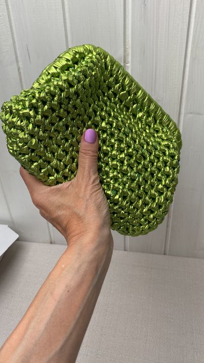 Borsa uncinetto Anya ecopelle verde