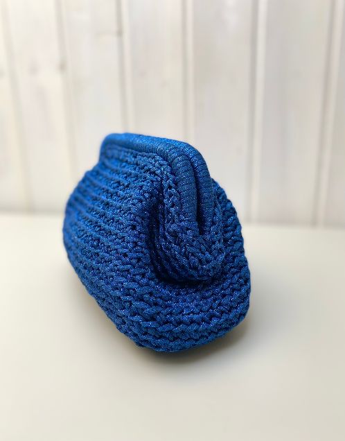 Borsa uncinetto Anya blu reale lurex