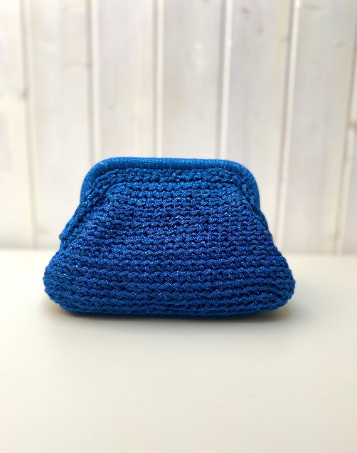 Borsa uncinetto Anya blu reale lurex