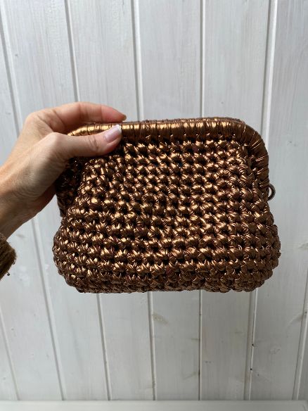Borsa clutch uncinetto bronzo Anya