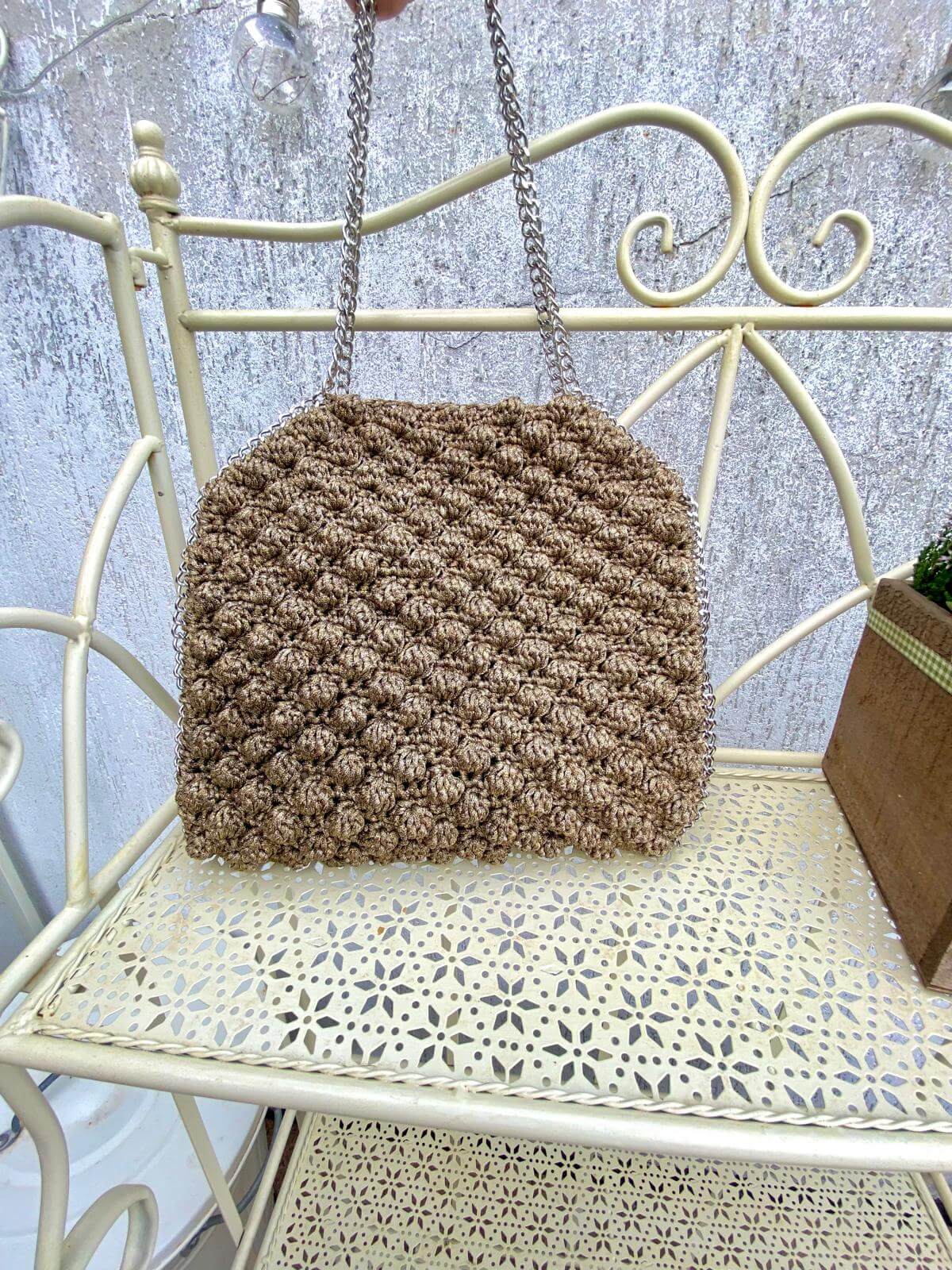 Borsa nocciolina uncinetto Layla catena