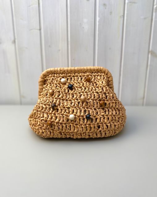Borsa clutch uncinetto rafia Anya