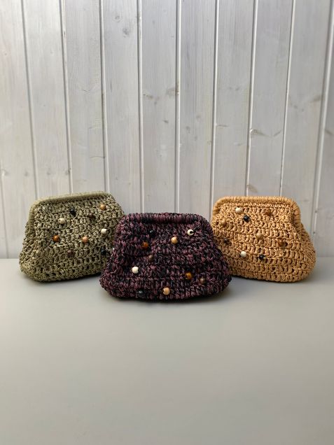 Borsa clutch uncinetto rafia Anya