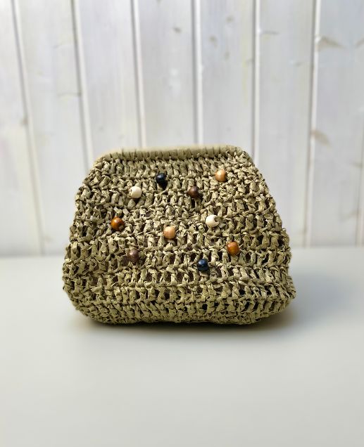 Borsa clutch uncinetto rafia Anya