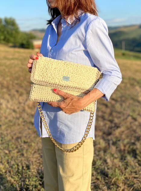 Borsa uncinetto a busta Elsa