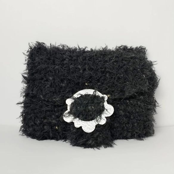 Borsa uncinetto in pelo e lurex Amira