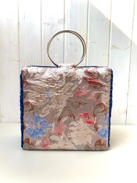 Borsa uncinetto a bauletto Chloe blu