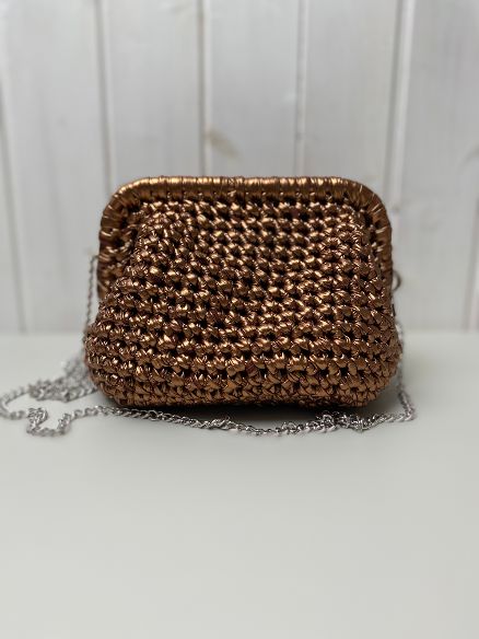 Borsa clutch uncinetto bronzo Anya