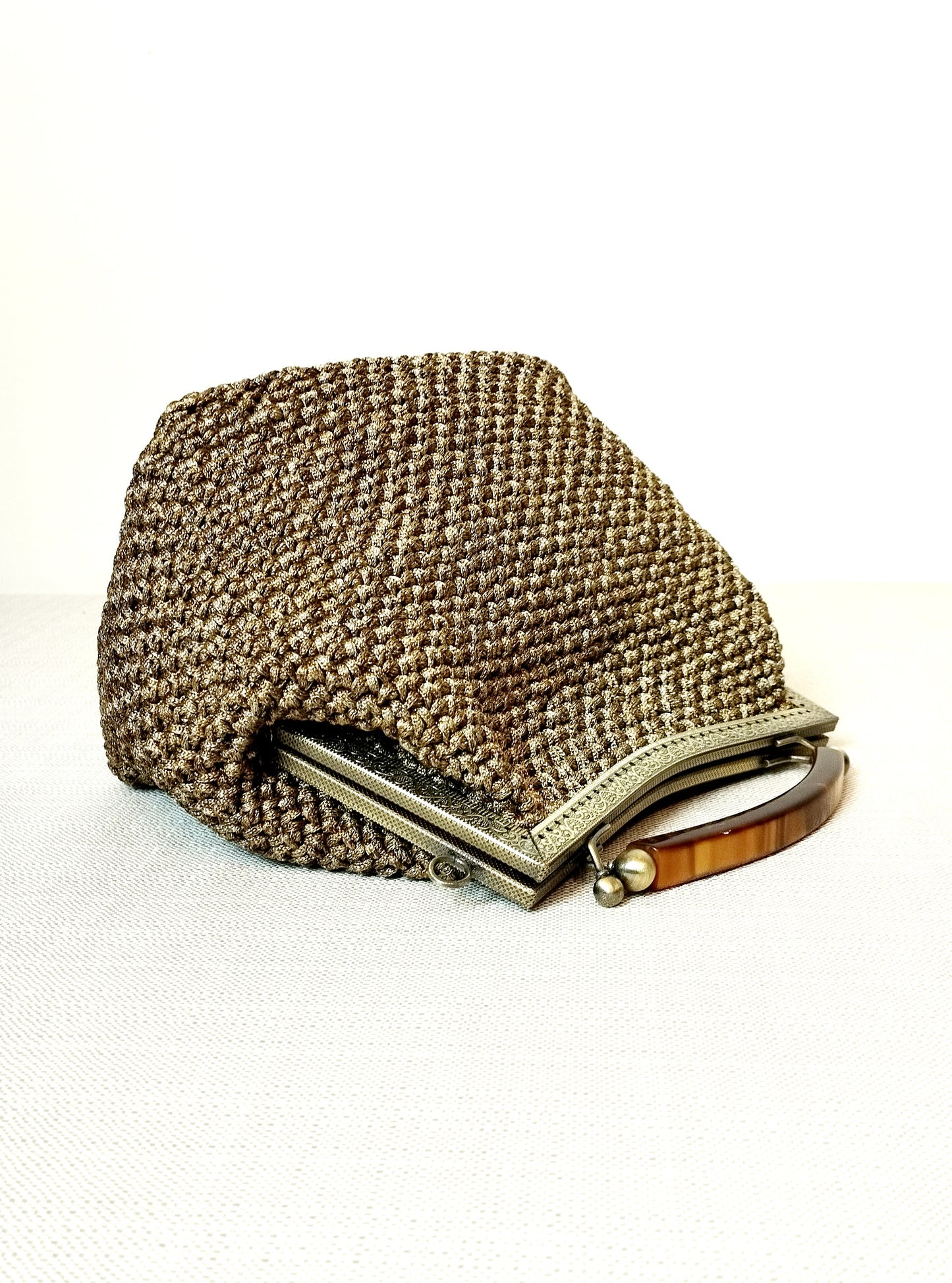 Borsa clutch uncinetto Susanna bronzo