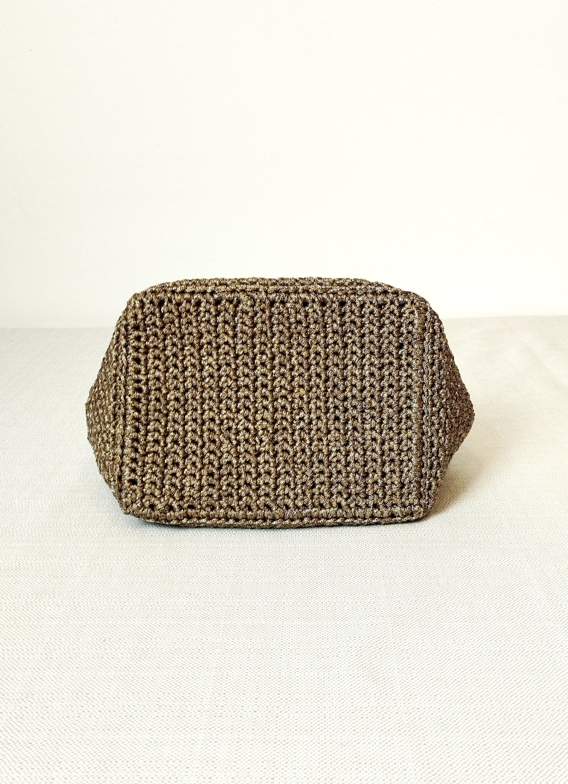 Borsa clutch uncinetto Susanna bronzo fondo