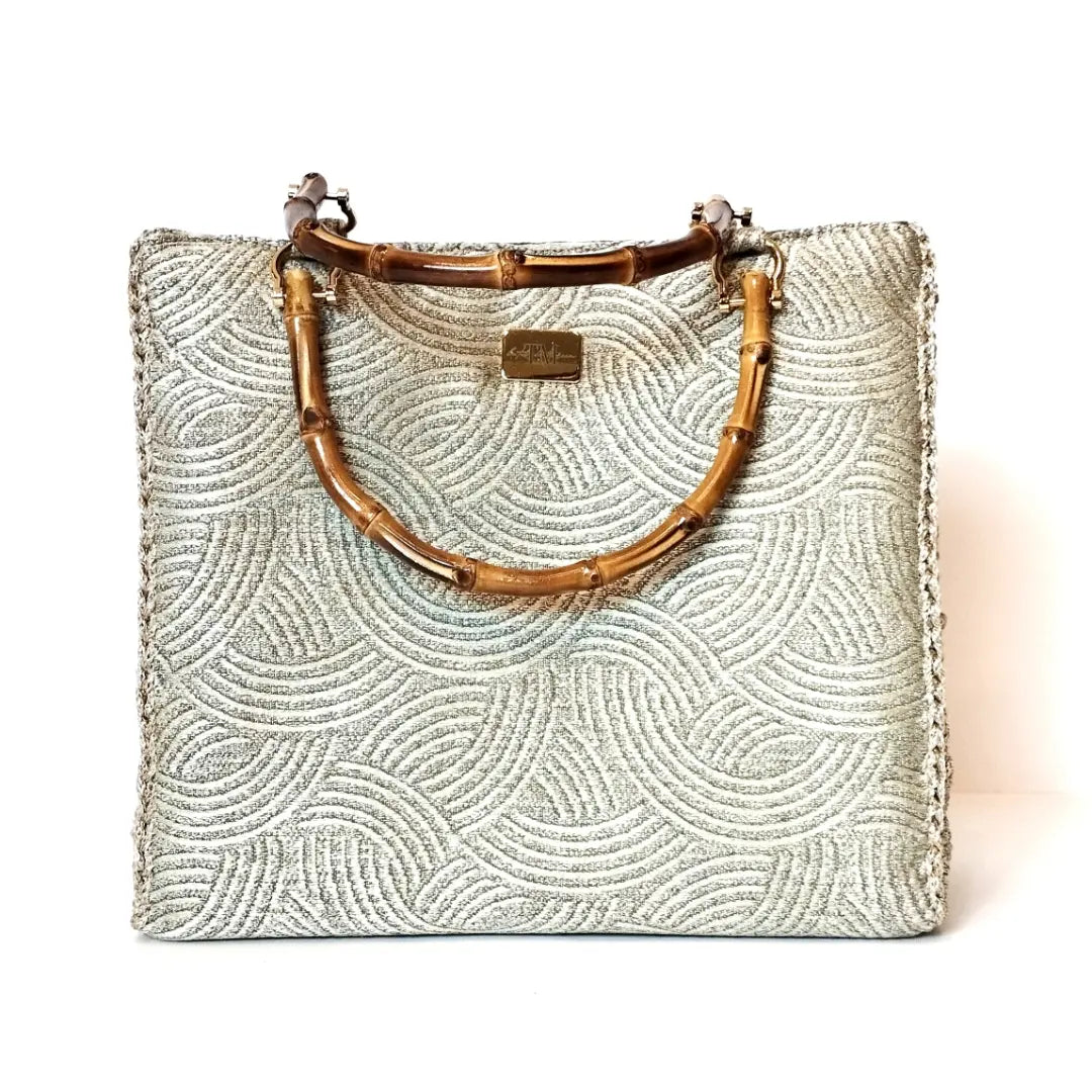 Borsa uncinetto a bauletto Aurora sabbia manici