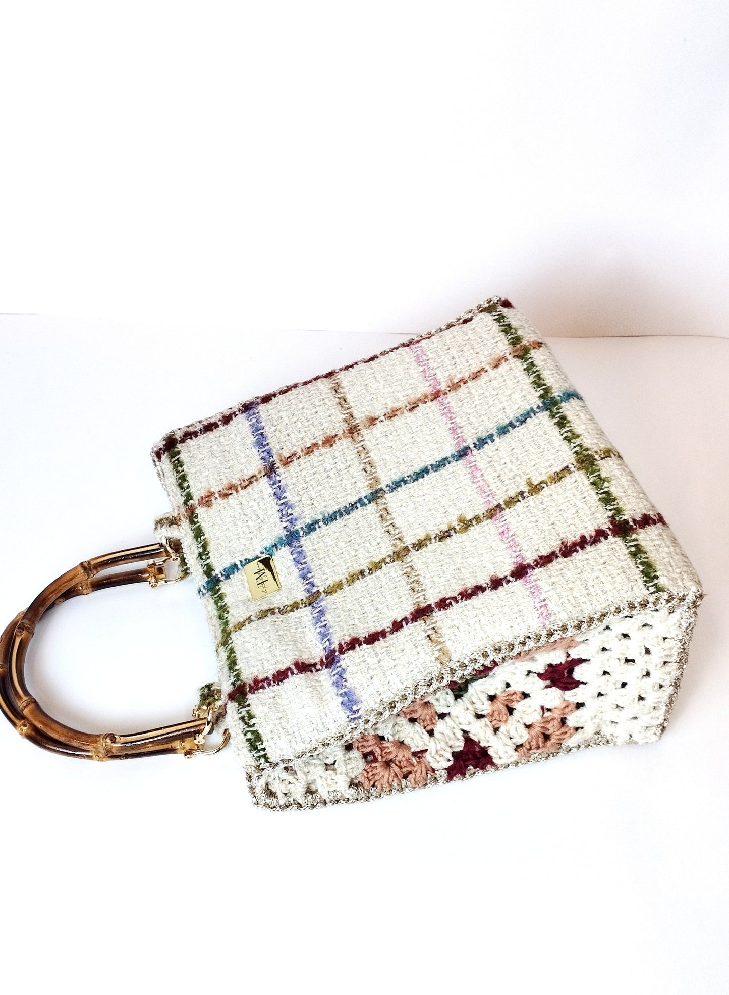 Borsa uncinetto a bauletto Aurora lana