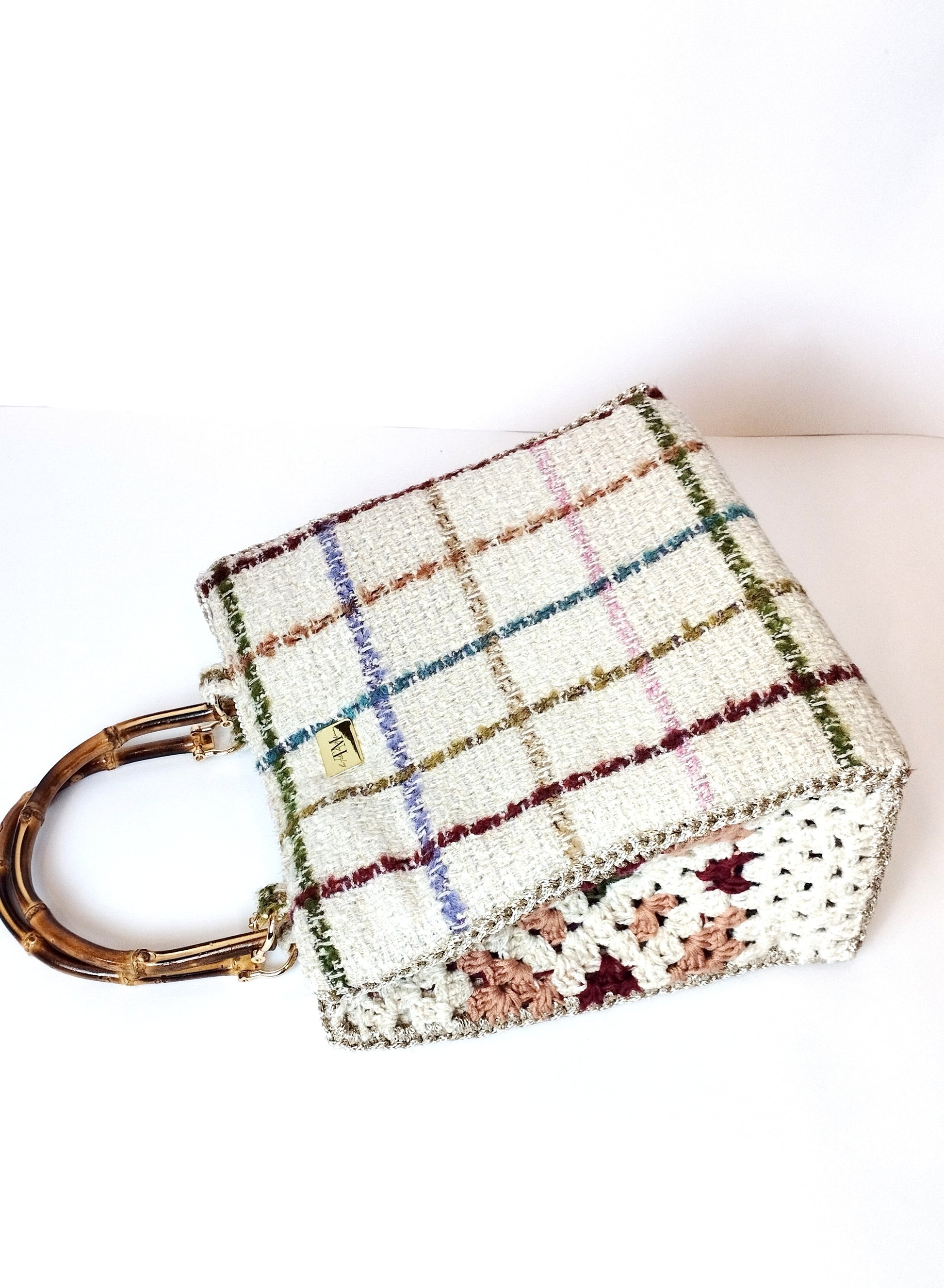 Borsa uncinetto a bauletto Aurora lana
