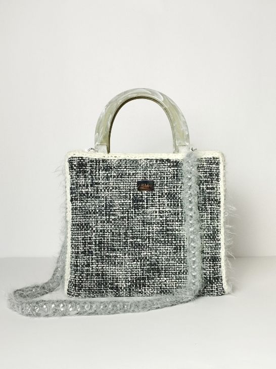 Borsa uncinetto a bauletto piccola Aurora lana catena