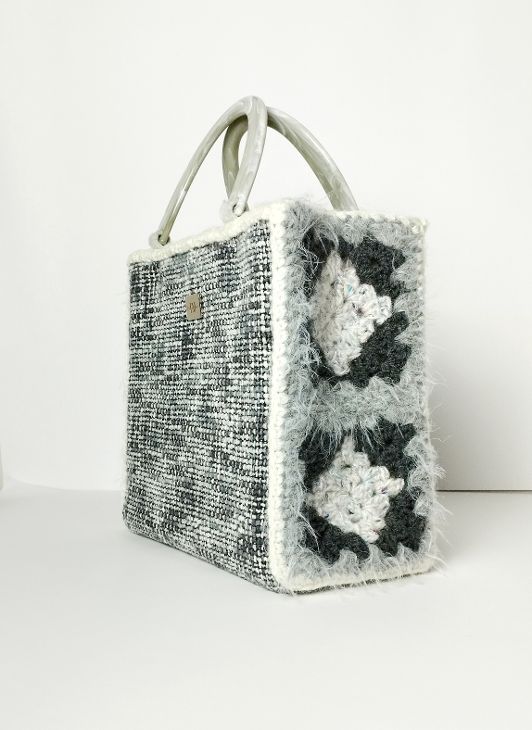 Borsa uncinetto a bauletto piccola Aurora lana fianchi