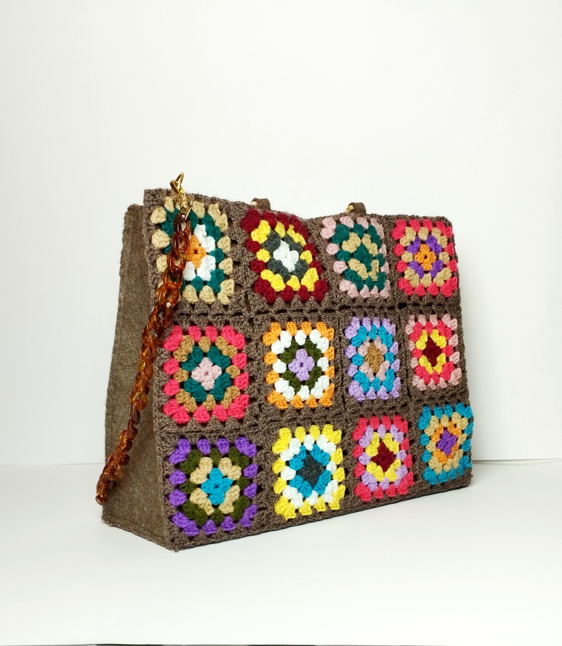 Borsa uncinetto granny Aurora Vintage visione laterale