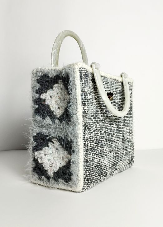Borsa uncinetto a bauletto piccola Aurora lana